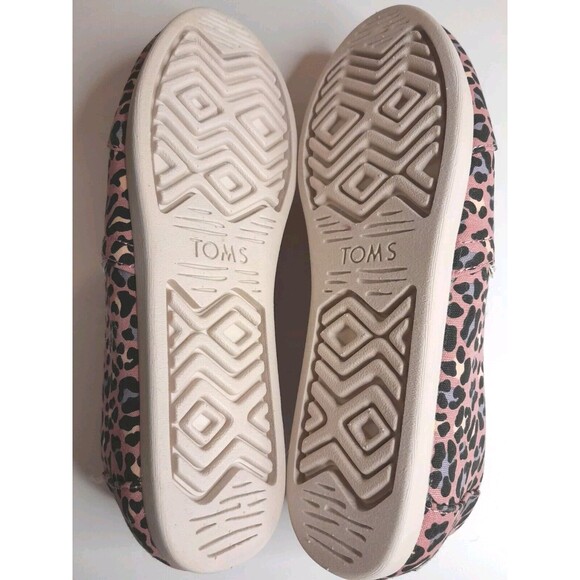 TOMS Alpargata Size 6.5 Pink Leopard Print Ortholite Comfort Slip-on Flat EUC - Picture 14 of 16